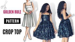 The Golden Rule Pattern Gathered Dress Tutorial || Lutterloh system pattern || DIY