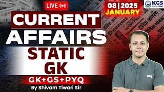 08 January 2025 Current Affairs Live | Current Affairs + Static GK Today | Shivam Tiwari Sir |KGSSSC