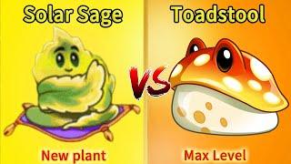 PvZ 2 9.0.1 - New plant Solar Sage Vs Toadstool - Which Plant Will Win? - Plant vs Plant