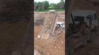 Heavy dump truck unloading dirt #shortvideo #viral #fypシ #dumptruck #construction