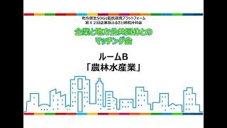 【令和６年10月31日(木)開催】地方創生SDGs官民連携プラットフォーム・第42回企業版ふるさと納税分科会「企業と地方公共団体とのマッチング会」ルームＢ