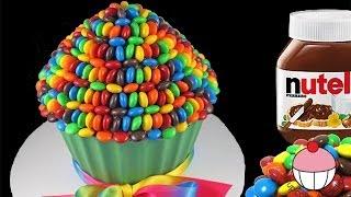 Nutella M&M's Giant Cupcake Rainbow Cake with Cupcake Addiction