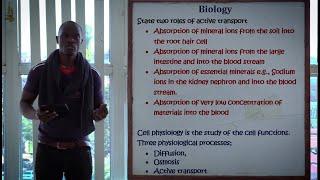 Physiological Process; Osmosis, Diffusion and Active Transport Form 1 Biology