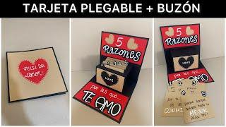 Regalo de amor | Tarjeta plegable + buzón de 5 razones por las que TE AMO