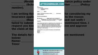 Letter for Delay in Insurance Claim - Letter for Late Submission of Insurance Claim