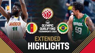 Cameroon  vs Brazil  | Extended Highlights | FIBA OQT 2024 Latvia