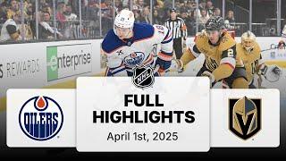 NHL Highlights | Oilers vs. Golden Knights | April 01, 2025