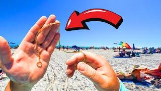 Gold chain found!! Beach Metal Detecting