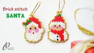 Part 1-Christmas gift idea | Brick Stitch Santa Earrings | How to make beaded Earrings