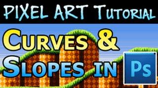 Pixel Art Tutorial - Grass Hills and Grass Slopes Easy in Photoshop