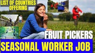 LIST OF COUNTRIES OFFERING| 250000 JOBS| 13 COUNTRIES SEASONAL WORK VISA 2024