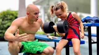 Super Strong Girl Pushes a Heavy Car!