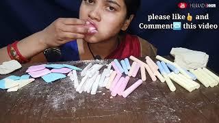 ASMR Eating Colorfull Chalk white chalk telor chalk best eating sound