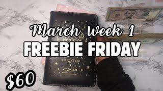 $60 FREEBIE FRIDAY + COMPLETING SOME CHALLENGES | CASH STUFFING SAVING CHALLENGES | MARCH WEEK 1 |