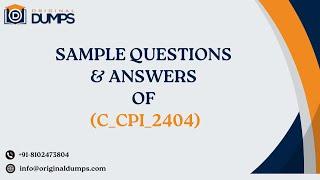 Sample Questions for C_CPI_2404 SAP Certified Associate - Integration Developer