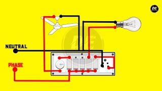 ▶️Single room house wiring diagram / One Fan and One Bulb Connection