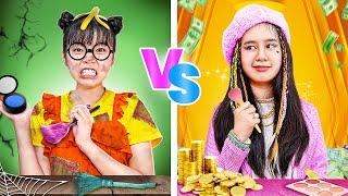 Poor Student Vs Rich Student With One Colored Makeover Challenge! - Funny Stories About Baby Doll