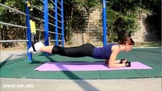Тренировка пресса с функциональными петлями TRX (TRX core training for girls)