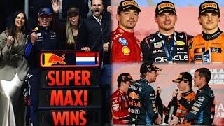 Max Verstappen chilling with Kelly Piquet Charles Leclerc & Oscar Piastri after race | Podium BTS