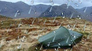 Camping In The Rain Strong Wind | Devil's Staircase Stob Mhic Mhartuin