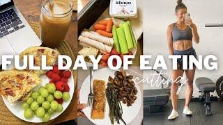 CUTTING FULL DAY OF EATING WITH MACROS | my protein goal, meal inspo, protein mug cake recipe & more