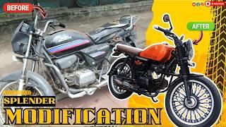 Hero Honda Splendor Modification | Splendor Modified To Cafe Racer | 100CC Bike Modification | Pune