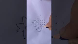 8*2 dots simple flower pot rangoli//easy daily rangoli designs