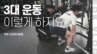 [EDK브이로그] 스쿼트, 데드리프트, 벤치프레스 해보기