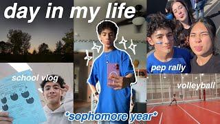 DAY IN MY LIFE AS A SOPHOMORE IN HIGHSCHOOL | pep rally, school vlog, + productivity