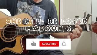 She Will Be Loved - Maroon 5 (Simplified for Beginners / Guitar Tutorial / Capo 1st Fret)