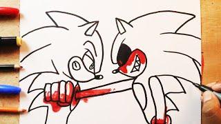 COMO DIBUJAR a SONIC.EXE VS SONIC