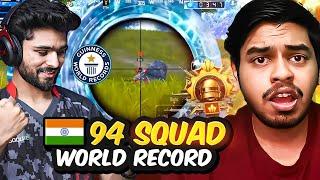 WORLD RECORD 94 SQUAD KILLS HIGHEST in 1 Match LoLzZz Gaming PUBG BEST Moments in PUBG Mobile