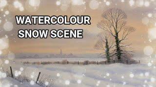 How To Paint a Watercolour Christmas Card SUPER EASY Winter Snow Scene