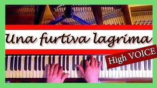  Una furtiva lagrima KARAOKE / PIANO ACCOMPANIMENT  L'elisir d'amore GAETANO DONIZETTI Score