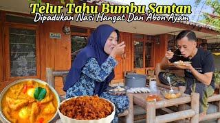 NIKMAT Pisan !! MASAK Telur Tahu SANTAN Saat SUASANA PAGI Berkabut