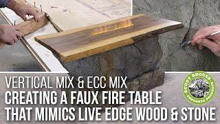 Creating a Faux Fire Table that mimics Live Edge Wood & Stone