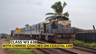 Class W3 638 hauls Chinese coaches on a passenger run on coastal line in years!