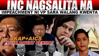 BREAKING NEWS! INC NAGSALITA NA IMPEACHMENT KAY VP SARA 100M BAWAT PERMA PLUS AICS WALANG KA KWENTA