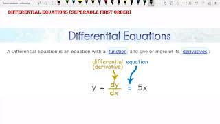 Separable First Order Differential Equations - Basic Introduction