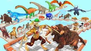 Death Run Who Will Win the Fight Saber Tooth vs Wild Animals The Toughest of all Animals Dinosaurs