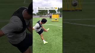 Do you think his free kick is better than CR7? #soccerreels #cr7challenge #betterthancr7