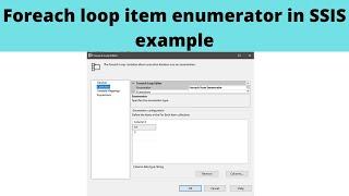 70 Foreach loop item enumerator in ssis example