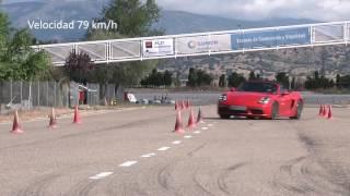 Porsche 718 Boxster S 2016. Maniobra de esquiva (moose test) y eslalon | km77.com