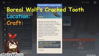 Boreal Wolf's Cracked Tooth Location Craft Genshin Impact MMORPG 2020 l Adventurers