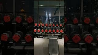 ‍️Gym with quite a view in Kuala Lumpur, Malaysia #fitness #view #kualalumpur #shorts #travel