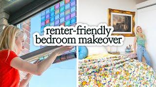 small RENTER-FRIENDLY bedroom makeover (no painting!)