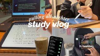 STUDY VLOG: pulling an all-nighter!  waking up at 5am, cafe study, coffee, study sessions, uni vlog