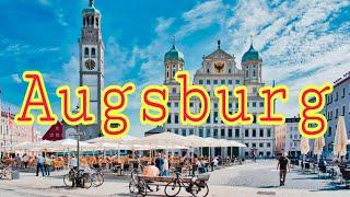 Augsburg City Germany  Walking tour, 4k video