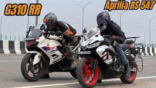 Aprilia RS 457 vs BMW G310RR Drag Race