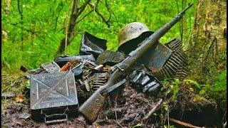 EXCAVATIONS OF THE GERMAN WWII DUGOUT / THE INCREDIBLE CONDITION OF THE WEAPON IS AMAZING!!!